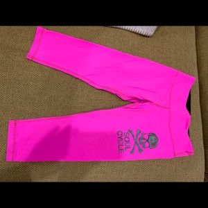 Neon pink cropped lululemon soul cycle pants